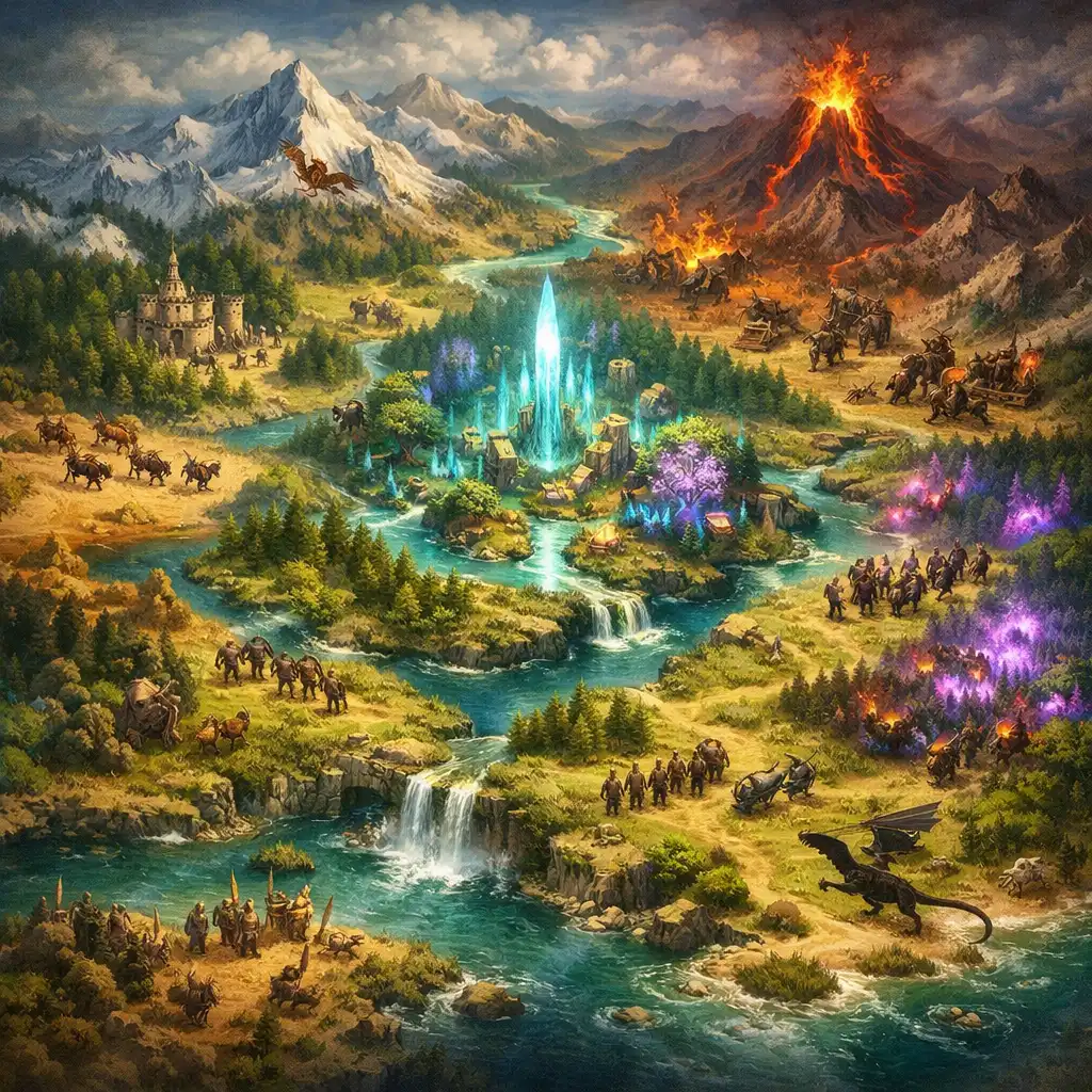 Fantasy világ térkép