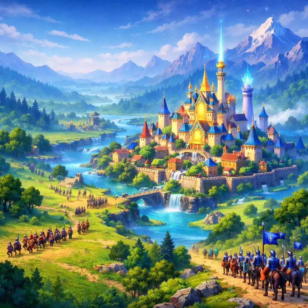 Fantasy város és seregek térképen